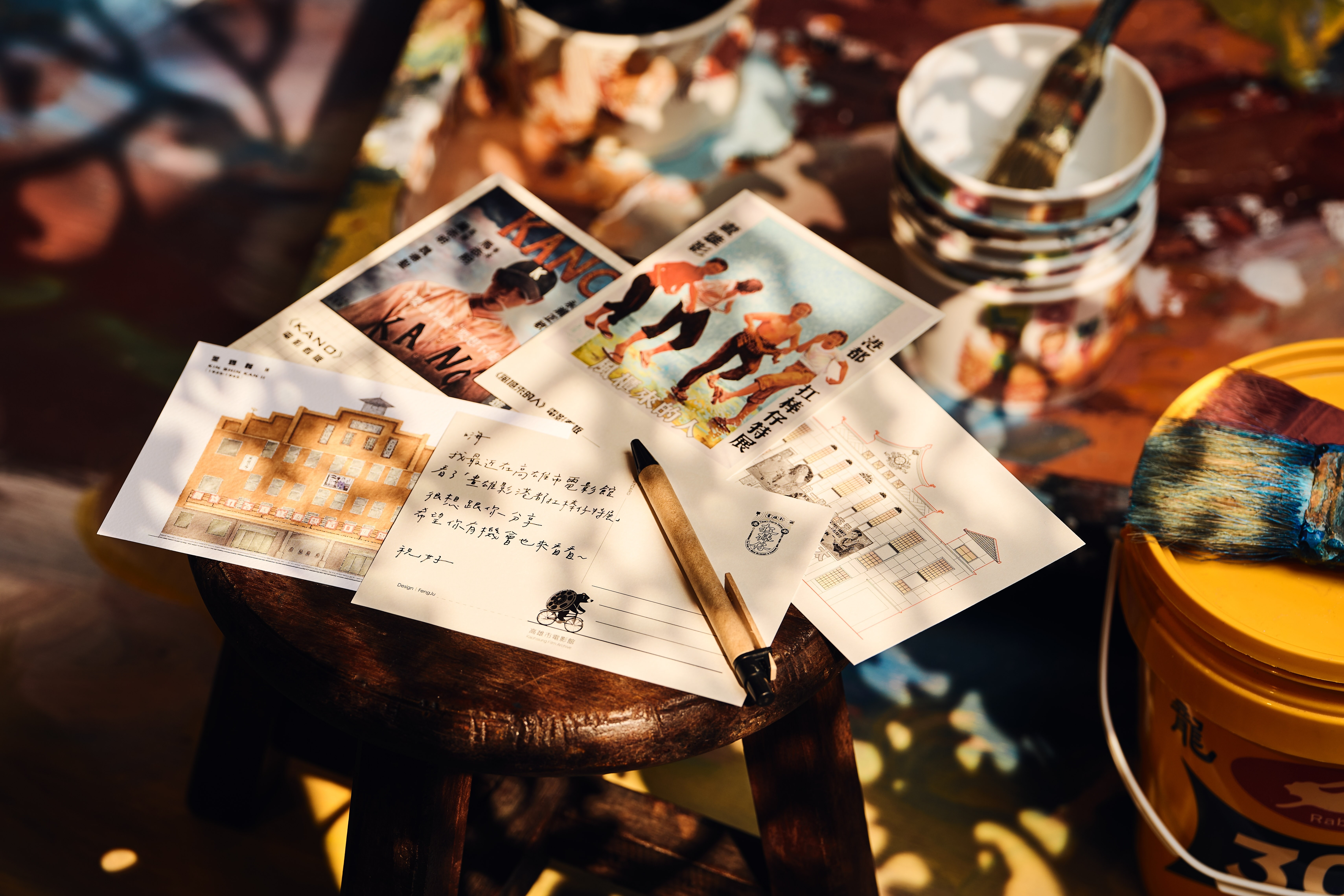 【畫雄影港都扛棒仔・典藏明信片組】